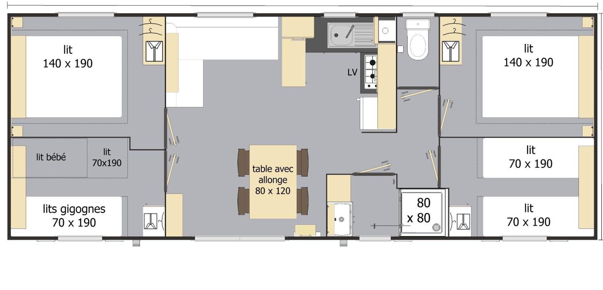 Mobil Home Xxl 4 Chambres - Camping Le Giessen Bassemberg Δωμάτιο φωτογραφία